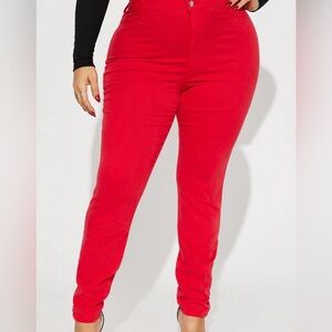 Fashion Nova Bold Red Denim